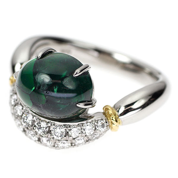 Pt900/K18YG トラピッチェ エメラルド ダイヤモンド リング 4.77ct D0.54ct 希少