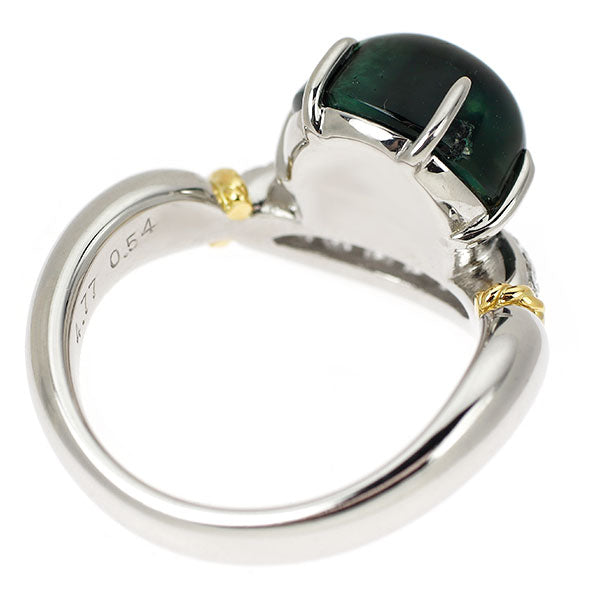 Pt900/K18YG トラピッチェ エメラルド ダイヤモンド リング 4.77ct D0.54ct 希少