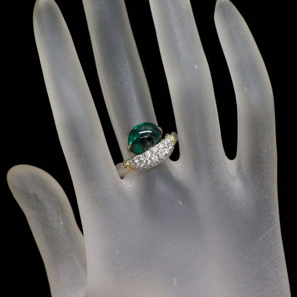 Pt900/K18YG トラピッチェ エメラルド ダイヤモンド リング 4.77ct D0.54ct 希少