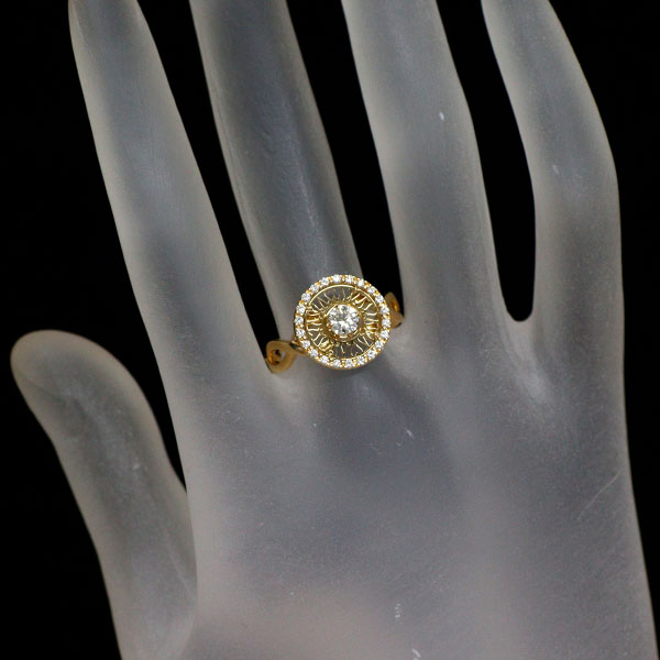 ベリテ K18YG H&C ダイヤモンド リング 0.225ct D0.11ct