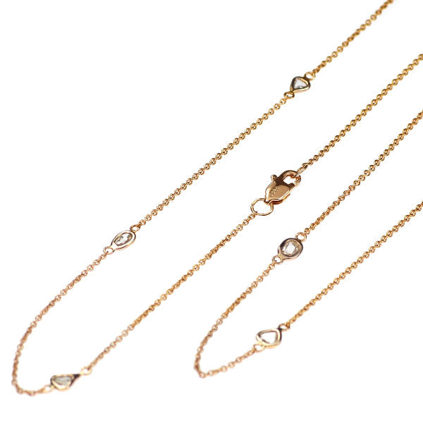 K18PG ローズカット ダイヤモンド ステーション ネックレス 0.920ct