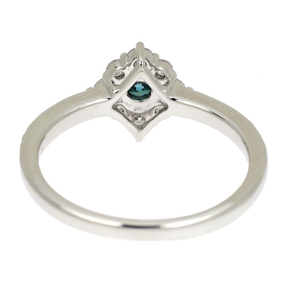 K18WG トリートブルー/ カラーレス ダイヤモンド リング 0.15ct D0.35ct
