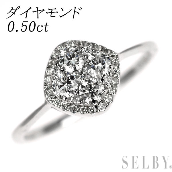 K18WG ダイヤモンド リング 0.50ct