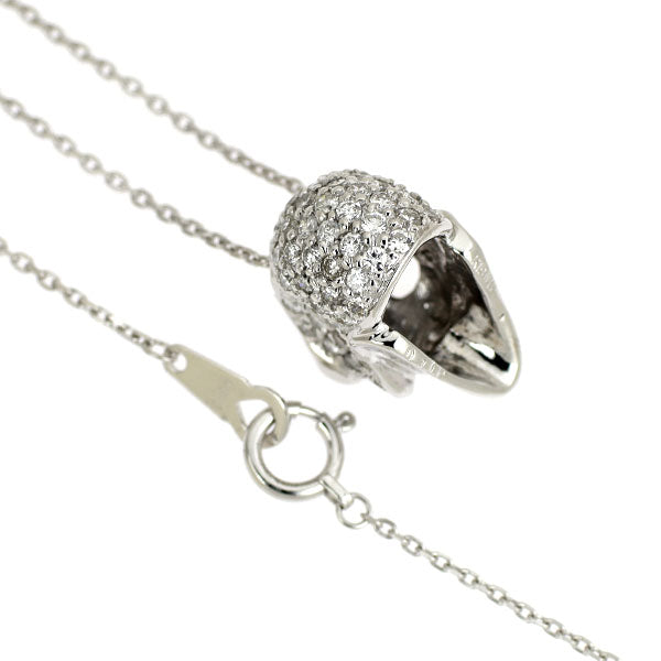 K18WG ダイヤモンド ペンダントネックレス 1.12ct スカル