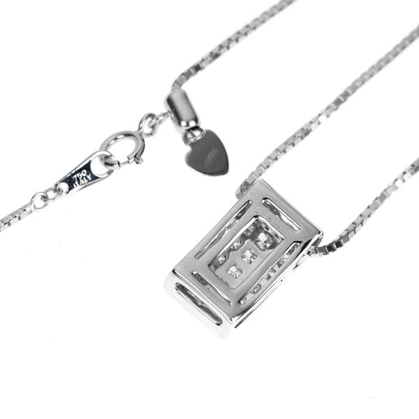 K18WG ダイヤモンド ペンダントネックレス 1.45ct ミステリーセッティング