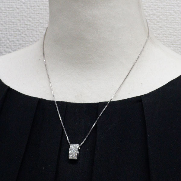 K18WG ダイヤモンド ペンダントネックレス 1.45ct ミステリーセッティング