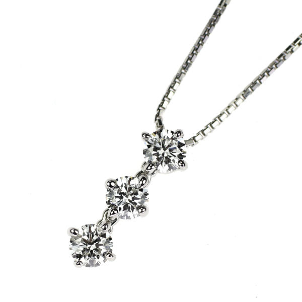 フォーハート Pt900/ Pt850 ダイヤモンド ペンダントネックレス 0.50ct スリーストーン