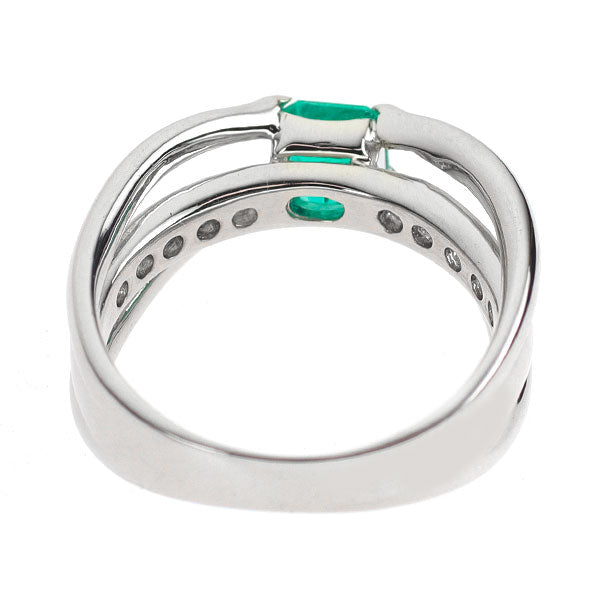 Pt900 エメラルド ダイヤモンド リング 0.61ct D0.23ct