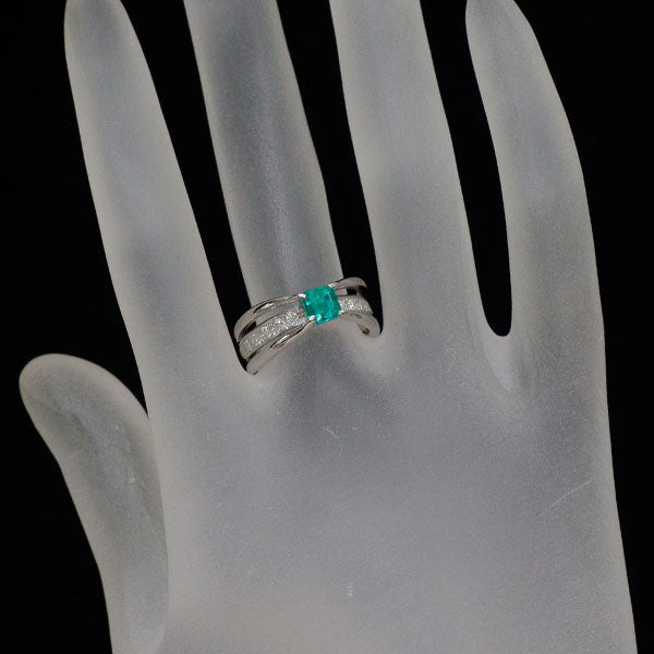Pt900 エメラルド ダイヤモンド リング 0.61ct D0.23ct