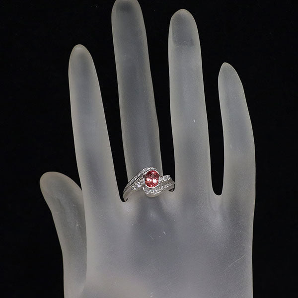 Pt900 拡散加熱処理サファイア ダイヤモンド リング 1.049ct D0.36ct