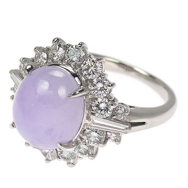 Pt900 ラベンダー翡翠 ダイヤモンド リング 5.71ct D1.18ct