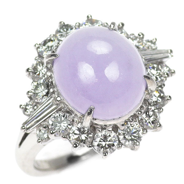 Pt900 ラベンダー翡翠 ダイヤモンド リング 5.71ct D1.18ct