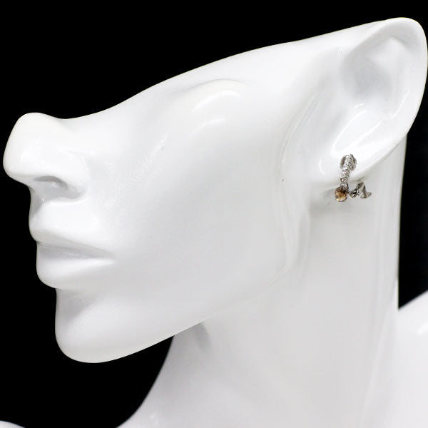 Pt900 ブリオレットカット ダイヤモンド 天然ピンク/カラーレスダイヤ イヤリング 1.206ct PD0.039ct D0.196ct