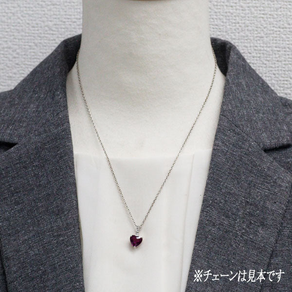 Pt900 ガーネット ダイヤモンド ペンダントトップ 2.340ct D0.13ct