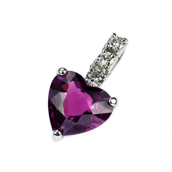 Pt900 ガーネット ダイヤモンド ペンダントトップ 2.340ct D0.13ct