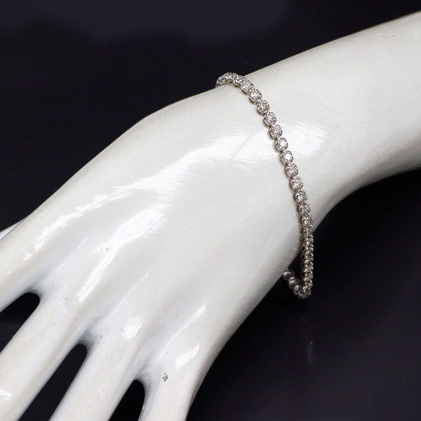 K18WG ダイヤモンド テニス ブレスレット 3.00ct