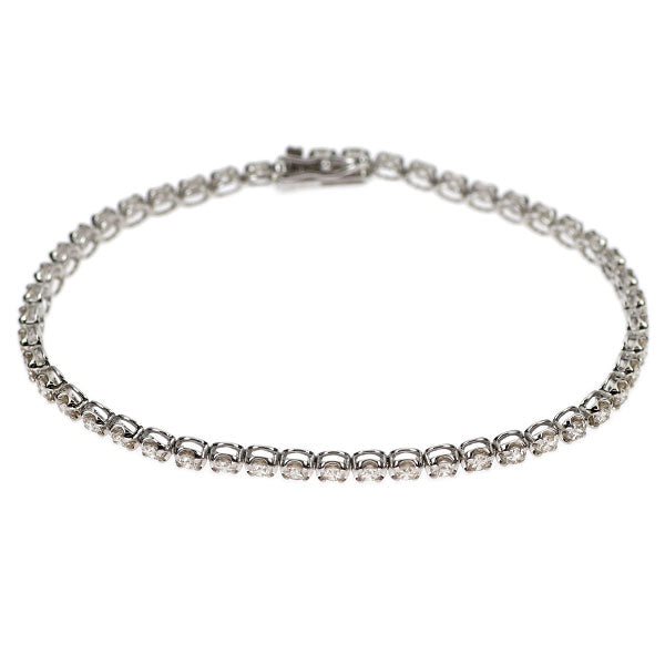 K18WG ダイヤモンド テニス ブレスレット 3.00ct