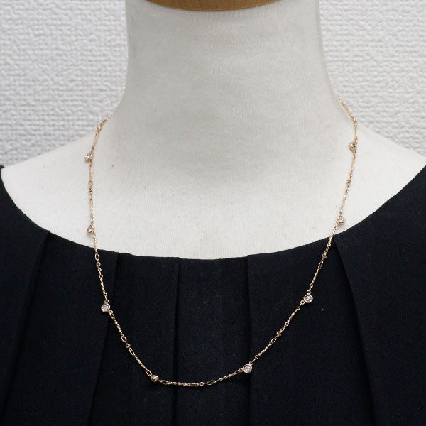 K18PG ダイヤモンド ネックレス 0.52ct ステーション