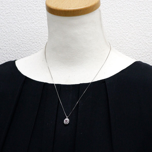 希少 Pt900/ Pt850 天然ピンクダイヤモンド ペンダントネックレス 0.091ct D0.22ct