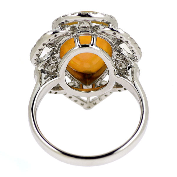 Pt900 オパール ダイヤモンド リング 4.08ct D0.59ct