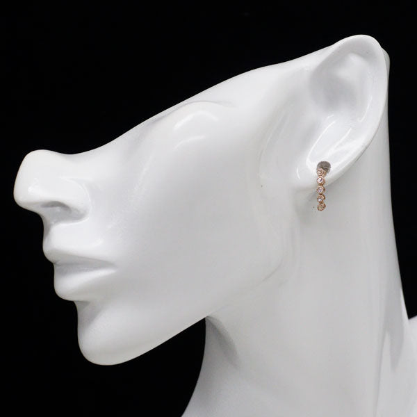 K18PG ローズカット ダイヤモンド ピアス 0.16ct