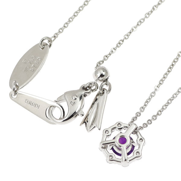 ポーラ K18WG アメジスト ダイヤモンド ペンダントネックレス 0.20ct D0.09ct