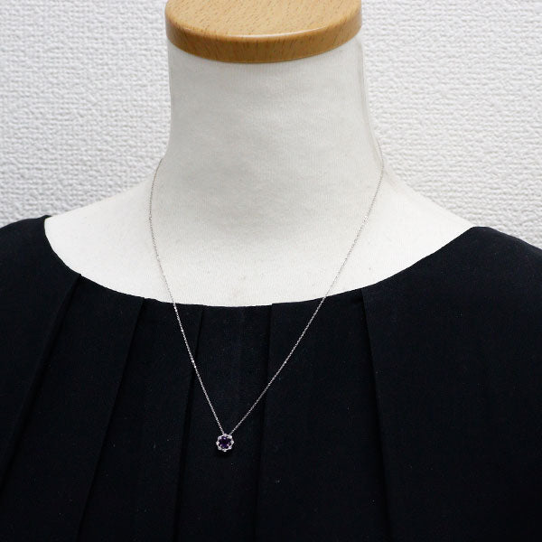 ポーラ K18WG アメジスト ダイヤモンド ペンダントネックレス 0.20ct D0.09ct