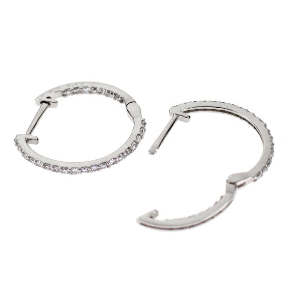 K18WG ダイヤモンド ピアス 0.50ct フープ