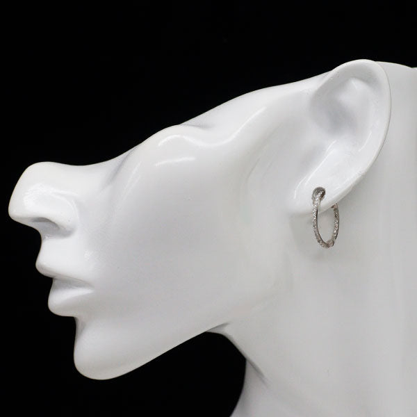 K18WG ダイヤモンド ピアス 0.50ct フープ