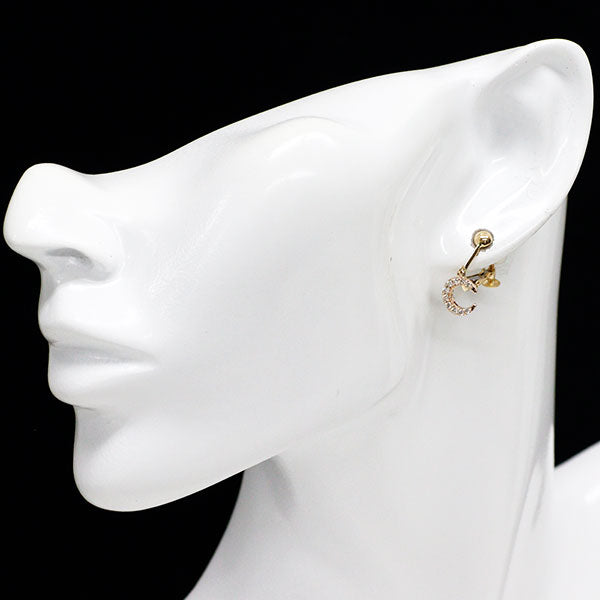 K18YG/PG ダイヤモンド イヤリング 0.22ct 月 星