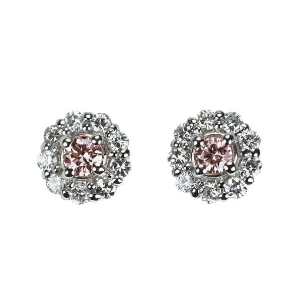 希少 Pt950/Pt900 天然ピンクダイヤモンド ピアス 0.071ct D0.14ct