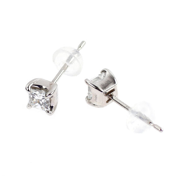 Pt950/ Pt900 プリンセスカット ダイヤモンド スタッド ピアス 0.485ct