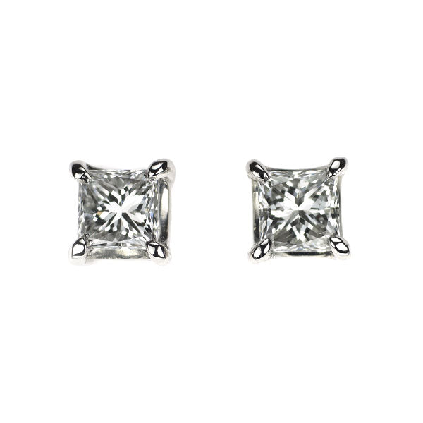 Pt950/ Pt900 プリンセスカット ダイヤモンド スタッド ピアス 0.485ct