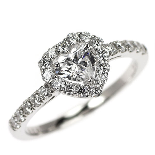 新品 Pt950 最高級ハートシェイプ ダイヤモンド リング 0.50ct D IF EX/EX D0.43ct 【エスコレ】
