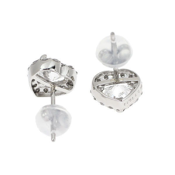 新品 Pt950/ Pt900 最高級ハートシェイプ ダイヤモンド ピアス 1.00ct D IF EX/VG D0.26ct 【エスコレ】