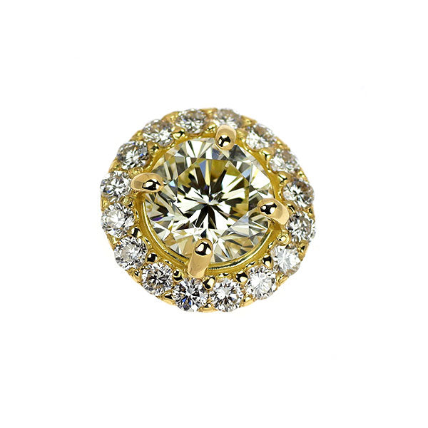 新品 K18YG ダイヤモンド ペンダントトップ 1.070ct VLY SI1 G D0.30ct【エスコレ】