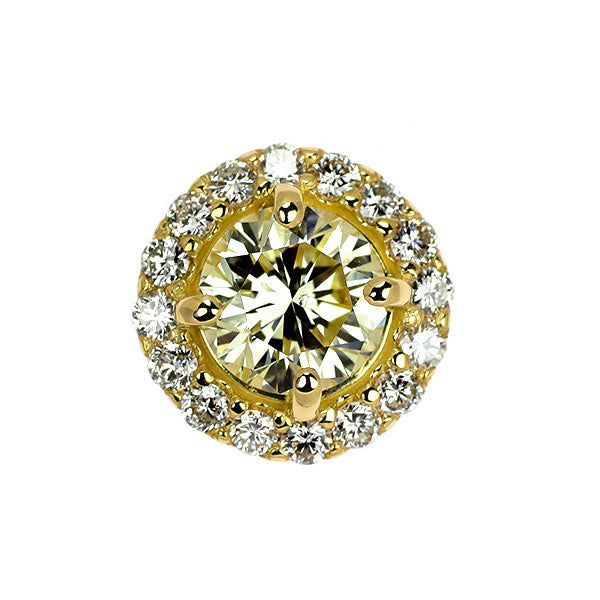 新品 K18YG ダイヤモンド ペンダントトップ 1.070ct VLY SI1 G D0.30ct【エスコレ】