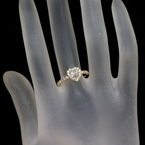 新品 K18YG 最高級ハートシェイプ ダイヤモンド リング 0.51ct D IF EX/EX D0.43ct 【エスコレ】
