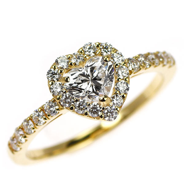 新品 K18YG 最高級ハートシェイプ ダイヤモンド リング 0.51ct D IF EX/EX D0.43ct 【エスコレ】