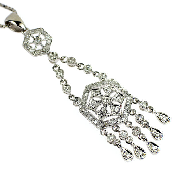 K18WG ダイヤモンド ペンダントネックレス 0.71ct