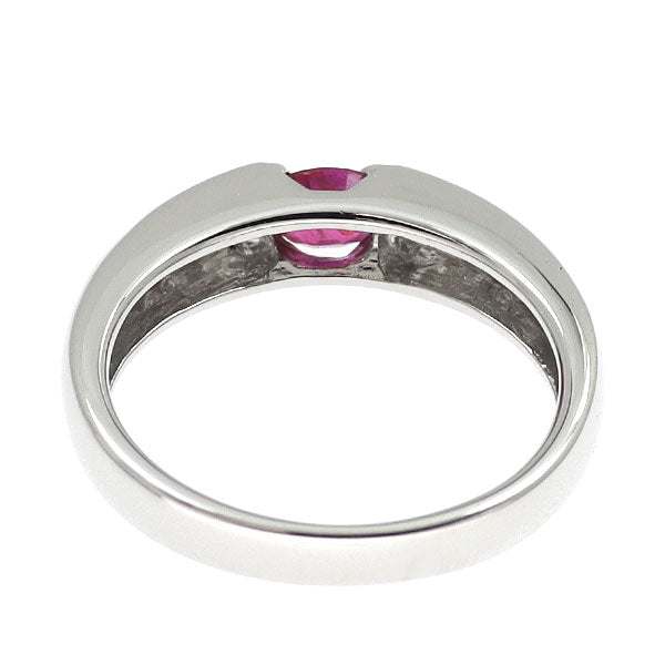 Pt900 非加熱ピジョンブラッドルビー ダイヤモンド リング 0.36ct D0.07ct