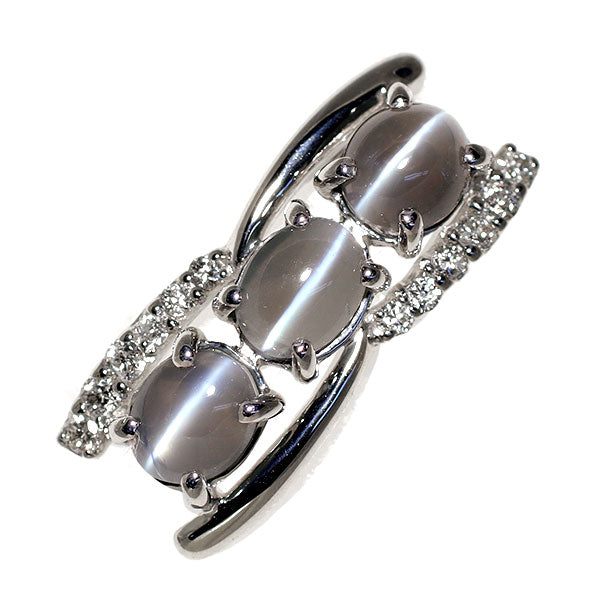 希少 K18WG アレキサンドライトキャッツアイ ダイヤモンド ペンダントトップ 2.26ct D0.15ct
