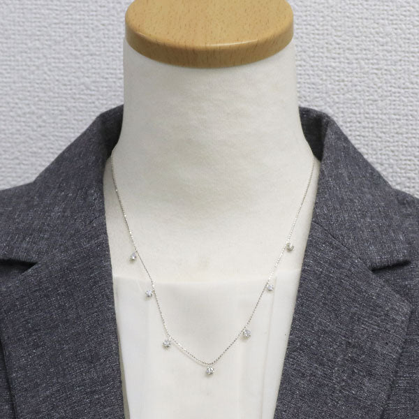 K18WG ダイヤモンド ステーション ネックレス 1.003ct