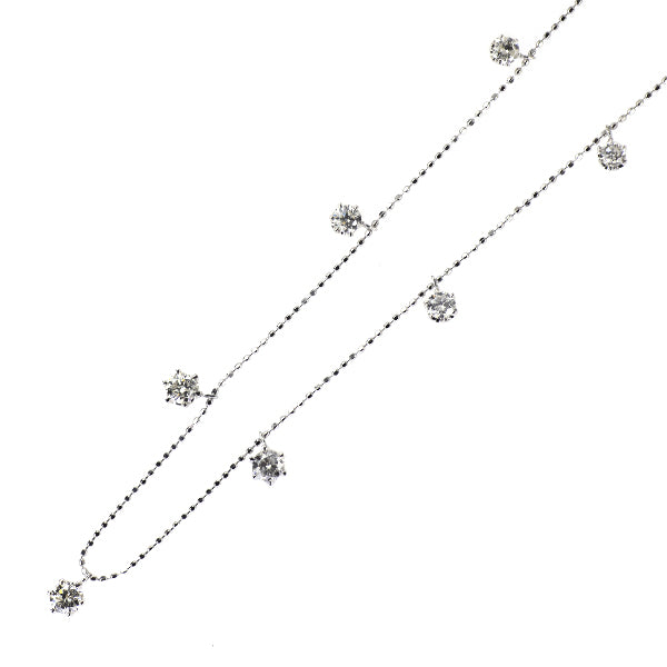 K18WG ダイヤモンド ステーション ネックレス 1.003ct