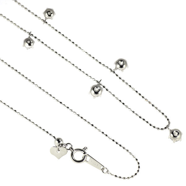 K18WG ダイヤモンド ステーション ネックレス 1.003ct