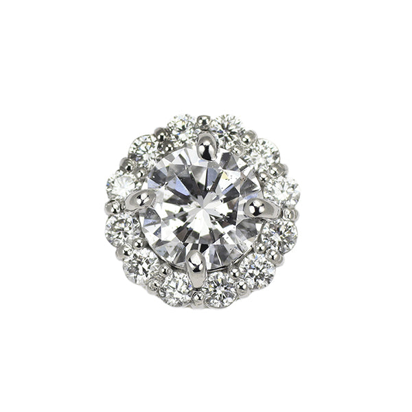 新品 Pt950 ダイヤモンド ペンダントトップ 0.513ct E SI2 G D0.17ct【エスコレ】