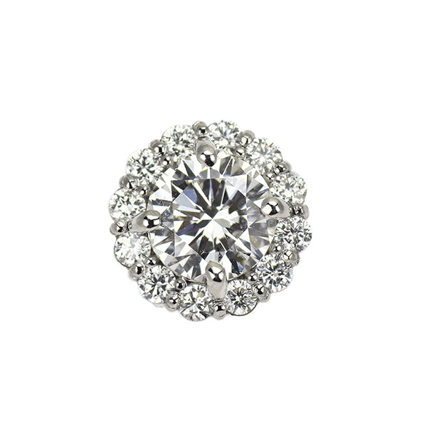 新品 Pt950 ダイヤモンド ペンダントトップ 0.610ct F SI2 G D0.17ct【エスコレ】