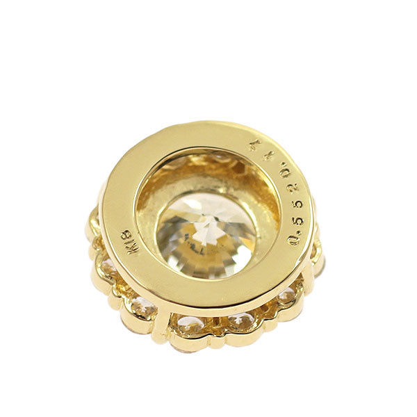 新品 K18YG ダイヤモンド ペンダントトップ 0.552ct M SI2 G D0.17ct【エスコレ】