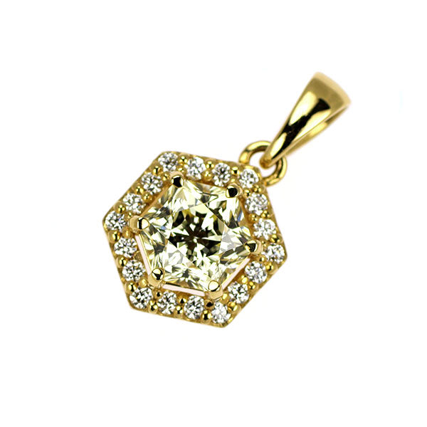 K18YG ダイヤモンド ペンダントトップ 0.641ct LY VVS2 D0.12ct