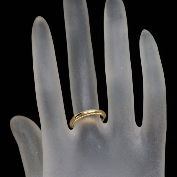 Tiffany K18YG ring milgrain